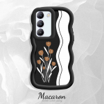 V&auml;rvitud muster Big Wave Edge pehme silikoon materjal Macaron telefoni &uuml;mbris p&otilde;rutuskindel kaitsev kummist korpus OnePlus Vivo Motorola Moto jaoks Vivo Y200 5G roosa