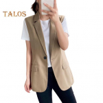 Naiste &auml;rivest lahtik&auml;iv krae, &uuml;he nupuga suletav varrukateta keskmise pikkusega pidulik kontoririietus, &uuml;hev&auml;rviline kardiganist vest, t&ouml;&ouml;kohariietus M must