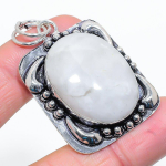Rainbow Moonstone Handmade 925 Sterling Silver Jewelry Pendant 2.05 t0f49