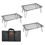CAMPING MOON v&auml;liriiul maapealne kokkupandav riiul, mis on valmistatud mustaks kaetud terasest koos hoiukotiga, 3-osaline komplekt T-230 T-230-3T