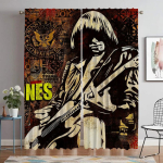 Ramones Kardinad Laste Toa Kardinad Magamistoa Kardinad Blackout Kardin Toa jaoks 2 Paneeli Halloweeni Kaunistus Vahesein Elutoa W74xH114cmx2pcs-CL