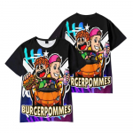 6 v&auml;rvi burgerfriikartulite ICrimax T-s&auml;rk Hip Hop Meeste Naiste Multifilmiprindiga &Uuml;laosa T-s&auml;rgid Harajuku T-s&auml;rgid Mood Suvine T-s&auml;rk XXS