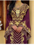 Maroko Stiilne Abaya Pikk Dubai Islami Kaftan Farasha K&auml;sitsi Valmistatud Kleit 2XL veini