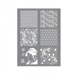 Pochoir pour p&acirc;te polym&egrave;re - graine cr&eacute;ative - japon - gris - plastique - adulte