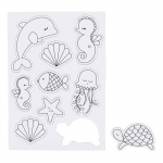 9 magnets blancs &agrave; d&eacute;corer - Monde marin