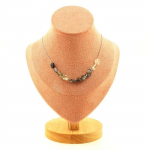 Pierres et Min&eacute;raux. Collier 10 perles Quartz &agrave; inclusions de Tourmaline du Br&eacute;sil Chaine Collier femmes, hommes. Taille personnali