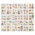 Erinevate suurustega l&auml;bipaistev kleebiste raamat Lihtsalt kasutatavad kleebised ajakirjandusv&auml;ljal&otilde;igete albumi kollaažkleebised r&auml;mpsp&auml;eviku tarbed A