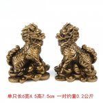 2tk Hiina vaigust Kirin kaunistused, kodu elutuba, magamistuba, kauplus t&ouml;&ouml;laual k&auml;sit&ouml;&ouml; feng shui Loomade metallist kujuke