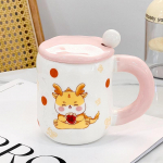 Family Suit Rabbit Ceramic Cup High Value Straw Cup kaanega Cute Cup Suveniiri Gift Cup 420ML