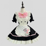 Cosplayer Kass T&uuml;druk Teenijakleit Roosa Vibu Lolita Kleit Halloweeni Peo Cosplay Kost&uuml;&uuml;m Roll Karneval T&auml;iskasvanute Riietus S must