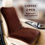 Plush Seat Cover Cushion For Volkswagen Passat B5 B7 B8 Golf 4 5 6 7 Polo Winter warm Plush Protector Interior Accessories 2PCS-Black Red