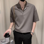 2024. aasta meeste &uuml;hev&auml;rviline viiepunktiliste varrukatega polos&auml;rk: Trendikas, nooruslik ja ideaalne suveks 3XL hall v&auml;rv