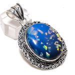Natural Blue Triplet Opal 925 Sterling Silver Jewelry Pendant 2.05 w7w38