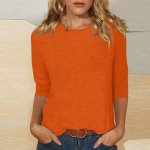 VEZFAA Naiste mood vabaaja suvekevadine &uuml;hev&auml;rviline print 3/4 varrukatega O-kaelusega pluusid ja s&auml;rgid L