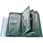 Ringvardade komplekt 80 cm, metallist ringvardad &uuml;mbrisega ja n&otilde;elatihedusega, pikad ringvardad algajatele, &uuml;mmargused kudumisn&otilde;elad 40cm/16 inch