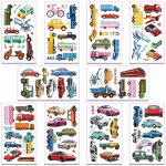 10sheets City Cars Helicopter Bullet train Tattoo Stickers For Face Body Temporary Waterproof Tattoo Stickers DIY Creative Gifts