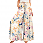 Naiste suvised laia s&auml;&auml;rega p&uuml;ksid, k&otilde;rge v&ouml;&ouml;kohaga voolavad taskud Mood vabaaja vabaaja boheemlaste tr&uuml;kitud rannap&uuml;ksid L heleroheline v&auml;rv