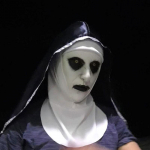 Horror Scary Nun lateksmask / pear&auml;tt Valak Cosplay Halloweeni kost&uuml;&uuml;mi jaoks