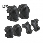 6 tk/komplekt lastele uisutamise kaitsevarustuse komplekt p&otilde;lve- ja k&uuml;&uuml;narnukipadjaga randmekaitsmega rulluisutamiseks, rula, t&otilde;ukeratta ja jalgrattas&otilde;idu ohutusvarustus must