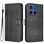 Luksuslik Lihtsa Joonega Nahast &Uuml;mbris Motorola Moto G75 G55 G35 G45 G85 G72 Edge50 G Power jaoks, Kaardipesa, Magnetkinnitus, Stend, P&otilde;rutuskindel Klappkaas Moto X50 Ultra 5G must