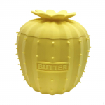 Butter Crock Dish Cute Shape Silicone Easy to Clean Portable Keeper Canister for Farmhouse Yellow