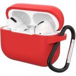 Etui AirPods Coque Silicone Rouge pour Airpods Pro - Protection Anti Choc Bouchon Anti Poussiere et Mousqueton Phonillico&reg;