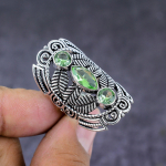 Tsavorite Handmade 925 Sterling Silver Gift Jewelry Ring Size 10 u5b01