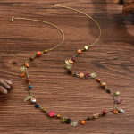 Boheemlaslik kassipilgu lille kaelakee, moekas prantsuse pikk kaelakee naistele mitmev&auml;rviline