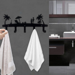 Wall Mounted Key Rack Storage Easy to Install Stable Practical 5 Hooks Decoration for