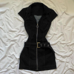 Ameerika Retro Must Denim L&uuml;hike Kleit Naistele Suvine T&otilde;mblukuga Elegantne Kitsas &Uuml;hes T&uuml;kis Kleit Korea Moodne Disain Vabaaja R&otilde;ivad S must