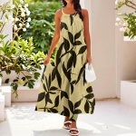 Naiste suvine vabaaja mood traksidega varrukateta kleit L sinine