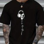 Uus Suvine Meeste Mood T-s&auml;rk Isikup&auml;rane K&otilde;rvaklapimustriga Meeste T-s&auml;rk Top XS must