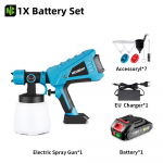 1000ML Juhtmevaba Elektriline Pihustusp&uuml;stol K&auml;eshoitav K&otilde;rge T&otilde;hususega Kaasaskantav Majapidamises Terase Katmiseks V&auml;rvipihusti 18V Akule 1pcs 128vf Battery