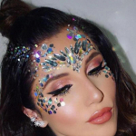 Adhesive Face Gems Rhinestone Jewels Festival Party Body Glitter Stickers Tattoo(color random)