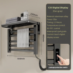 Majapidamise intelligentne steriliseerimisr&auml;tikute kuivatusrest vannitoa jaoks, konstantse temperatuuriga elektriline r&auml;tikuhoidik C33 Gray