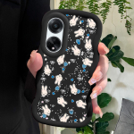 V&auml;rvitud muster Big Wave Edge pehme silikoon materjal Macaron telefoni &uuml;mbris p&otilde;rutuskindel kaitsev kummist &uuml;mbris OPPO Reno Realme jaoks OPPO A57 4G must