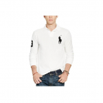 Polo Ralph Lauren &Uuml;hev&auml;rviline Suure Hobuse Tikitud Logoga Pikkade Varrukatega Polo S&auml;rk Meeste pealisr&otilde;ivad Valge 710671951-003 XXL