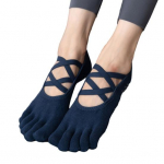 1 paar naiste puuvillaseid pilatese joogasokke t&auml;pilise haardumisega, libisemiskindlad, higi imavad spordisokid, madala l&otilde;ikega, ristrihmaga varvaste sokid