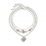 3 tk Barokk-p&auml;rliga s&uuml;dame ripatsiga kaelakee naistele, mitmekihiline s&uuml;dame rangluukett, reguleeritav kaelakee, vintage helmestega choker kuldne