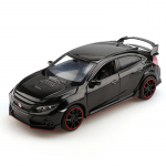 1/32 m&otilde;&otilde;tkava Honda Civic Type-R sportauto sulamist survevalu metallmudel heli- ja valgusega m&auml;nguasi Moodne dekoratsioon Ornament Laste m&auml;nguasi Kingitus must