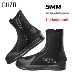 5mm OUZO paksustatud libisemisvastased snorgeldamis- ja surfiketsid - Kulumiskindlad vulkaniseeritud k&otilde;rge s&auml;&auml;rega sukeldumissaapad kanjonironimiseks XL (41-42 size/large fit) black