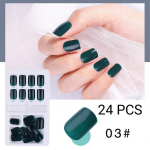 24PCS Fake Nails Reusable Stick On Nails Press on Full Cover False Nail Tips One Size