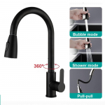 Must v&auml;ljat&otilde;mmatav k&ouml;&ouml;givalamu kraan, painduv 2 režiimi, voolu ja pihusti otsikuga segistid roostevabast terasest kuuma k&uuml;lma vee segisti kraan