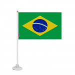 Drapeau Ventouse - Br&eacute;sil - 14 x 21 cm - Pol&uuml;ester Resistant - Impression Recto/Verso - L&eacute;ger et Robuste