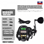 Uus &uuml;lipraktiline kalastusrull USB laadimise ja p&auml;ikeseenergia laadimisega elektrooniline s&ouml;&ouml;daheitmise LED-ekraan 7.2:1 &uuml;lekandearv Veekindel valumerep&uuml;&uuml;k Left Hand oranž