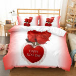 3D Voodipesu Tekikott Komplekt 2/3 tk Head s&otilde;brap&auml;eva Magamistoakomplekt Voodipesu Punane Roos P&auml;evad Voodiriided Jogo De Cama Voodikomplekt Kuum EU single(135x200cm)