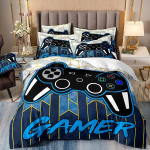 M&auml;nguri voodipesukomplektid poistele M&auml;ngude tekikate komplekt Suur (Queen) Videom&auml;ngude tekkikate, Playstationi kujundusega voodikomplekt teismelistele ja meestele 70x133cm 2pcs