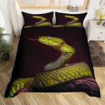 Madu Tekikate Python Voodipesu Komplekt Kingitus Teismelisele T&auml;iskasvanule, Vihmametsa Loom Madu Tekikate Metsloomad Roomajad Tekikate 150x200cm 3pcs