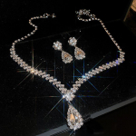 3 tk Lihtne Water Drop kaelakee k&otilde;rvar&otilde;ngaste komplektid naistele pulma pruudi ehete komplektid tarvikud kingitus