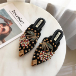 Uued 2024 Terava ninaga Naiste Siledad Rhinestones Loaferid S&uuml;gis Naelad Klassikalised Naiste Siledad Kingad Naiste Baleriinad Pehmed Paadikingad 35 must